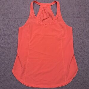 Lululemon In A Flash Singlet Very‎ Light Flare Neon Orange Laser Cut Tank Top 4